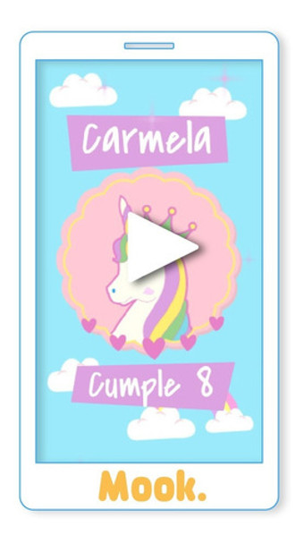 Unicornio Invitación Animada En Video 0