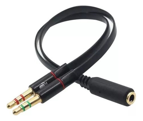 Cable Adaptador Auricular Y Microfono Negro 0