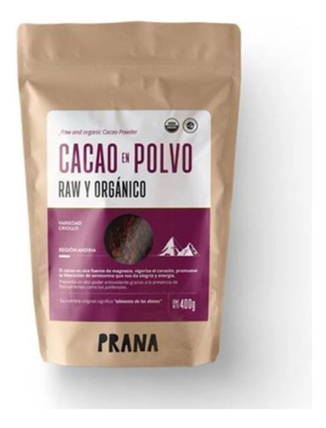 Cacao En Polvo Raw Y Orgánico Prana 400g - Graviola 0 Cacao En Polvo Raw Y Orgánico Prana 400g - Graviola 0