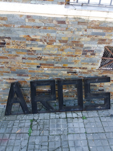Cartel De Chapa Letras Hojalata Aros 0