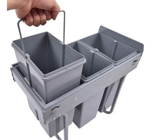 8 Gal 3 Compartimiento Tire Reciclaje Cubo De La Basura Llev 0