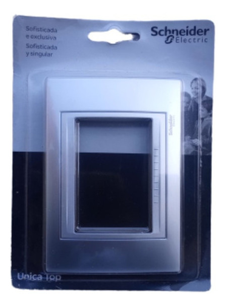 Placa 4x2 P/ 3 Posto,única Top ,schneider Cromo Satinado 0
