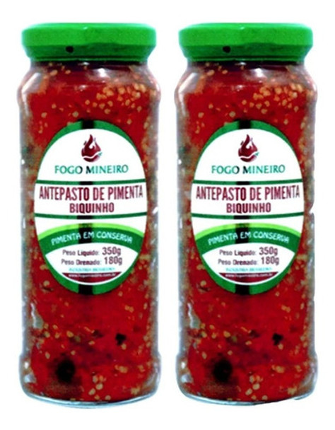 Antepasto De Pimenta Biquinho Pote Com 180g Fogo Mineiro 0