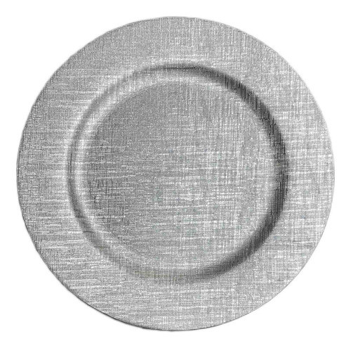 Sousplat Redondo Prateado Polipropileno 33cm Rafimex 0