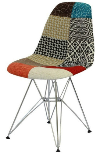 Silla Eames Patchwork Con Base Metalica 0