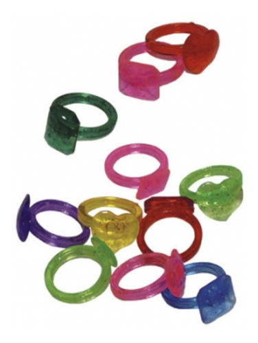 Pack Anillos Plásticos Diamante Cotillón 36 Unidades 0
