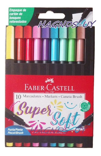 Marcadores Supersoft Faber Castell X10  Punta Pincel 0