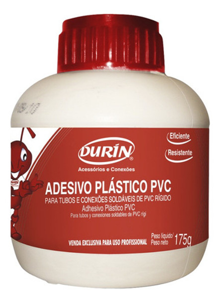 Adesivo Cola Para Tubo Pvc Frasco Com Pincel 175g Durín 0