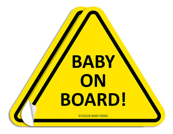 Evoque Baby On Board Pegatina Para Coche, Vinilo De 5.0 X 6. 0