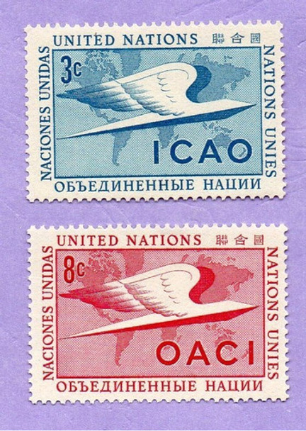 Sellos N° 31 Y 32 De Naciones Unidas 0