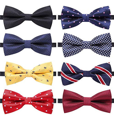Ausky 8 Paquetes De Corbatas De Moño Elegantes Ajustables Pr 0