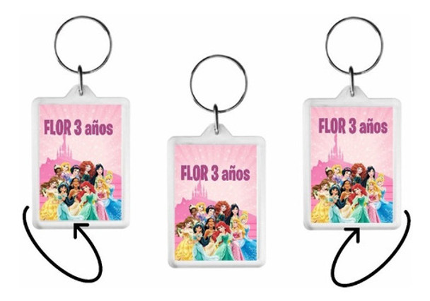 Llaveros Princesas Souvenirs Personalizados X10 0