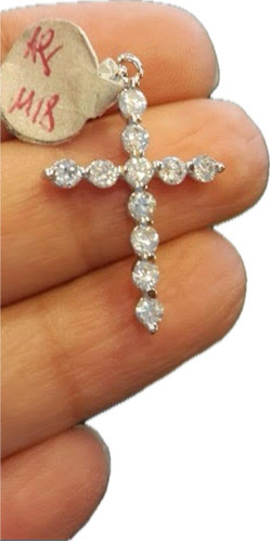 Hermosa Luli Cruz Plata 925 Y Circonia Super Oferta Brillant 0