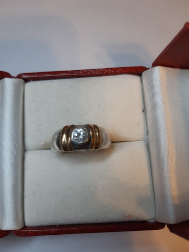 Anillo En Plata Y Oro Con Circonia 0