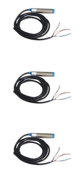 3x Sensor Indutivo 4 Fios 12mm Npn Na + Nf M12 0
