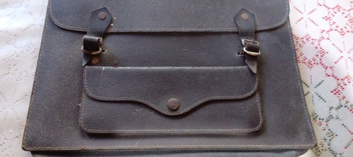 Antigua Cartera De Cuero Escolar Modelo Chico 0