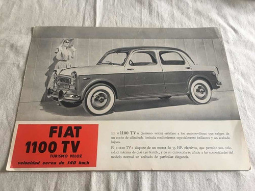 Folleto Original Fiat 1100 Tv 0