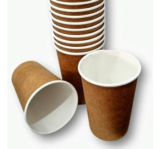 Copo Papel 180ml Kraft Café Água Suco Bio Térmico - 50 Unid 0