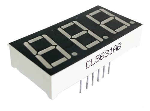 2pçs Display 7 Segmentos 3 Dígitos 0,56 Pol. Azul Catodo 0