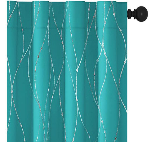 Deconovo - Cortinas Color Verde Azulado Con Bloqueo De Luz P 0