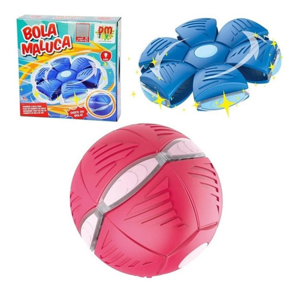 Bola Magica Led Maluca Azul Transforma Disco Voador Dm Toys 0