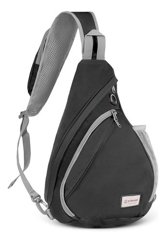 Mochila Bandolera Una Tira Negra Senderismo Zomake 0