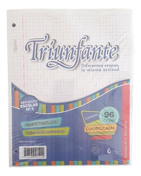 Respuesto Triunfante N°3 X96 Hojas Cuadro 0