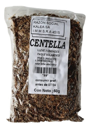 Centella Asiatica 50g. Compre 3 Pague 2. 0