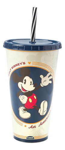 Copo Refrigerante Plástico Com Canudo 700ml Mickey Disney 0
