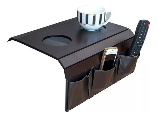 Bandeja Para Sofa Madera Y Cuero Sintético- Negro - 12997 0 Bandeja Para Sofa Madera Y Cuero Sintético- Negro - 12997 0
