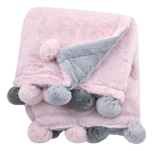 Recien Nacido Manta De Peluche De 2 Capas Rosa Gris Talla R 0