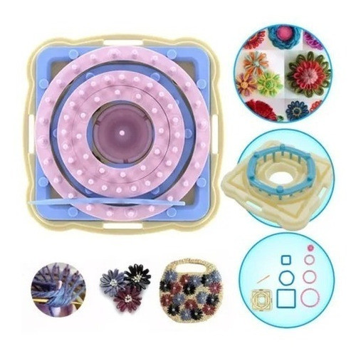 Aparelho Manual Faz Fazer Tear Enrolar Pompom Flores Lã. 0