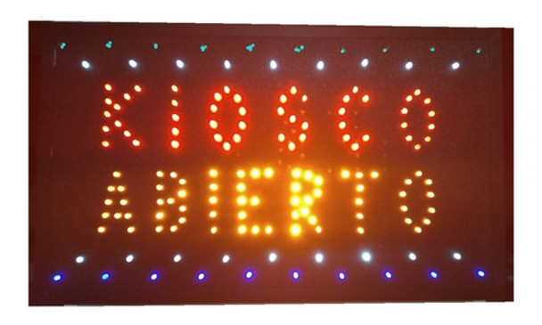 Cartel Led Kiosco Abierto Doble Palabra Nacional A Pedido 0