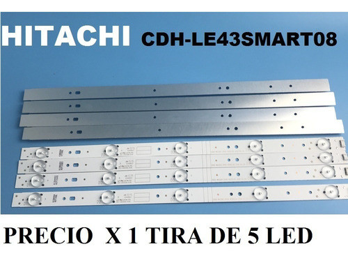 Tira De Led X1 Para Hitachi Cdh-le43smart08 Nuevas Aluminio 0