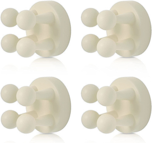 4 Soportes De Silicona Multifuncion, Autoadhesivo - Blanco. 0