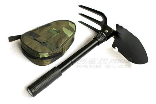Pala Plegable Con Rastrillo Y Estuche. Camping Jardín. 0