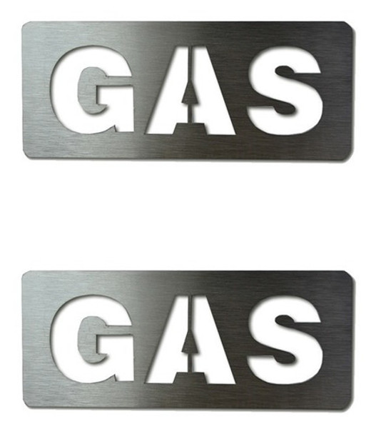 Señal Gas 12 X 5 Cm Acero Inoxidable Radem Pack X 2 Unidades 0