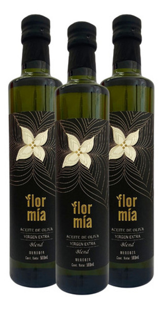 Aceite De Oliva Virgen Extra Blend Flor Mia 500ml Pack X3 0