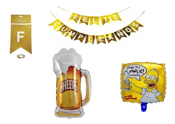 1 Combo 3 Piezas Globos Metalizados Chopp (ver Descripcion) 0