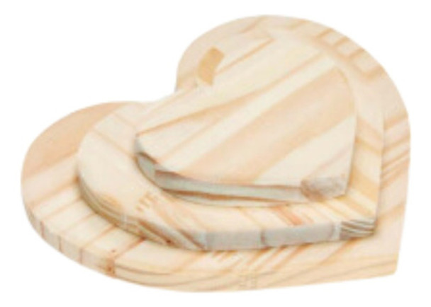 Kit Com 3 Tábua De Coração Tamanho Pmg, Decoração De Mesa 0