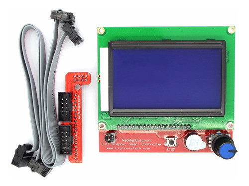 Pantalla Lcd 12864 Impresora 3d Controlad + Adaptador Rampas 0