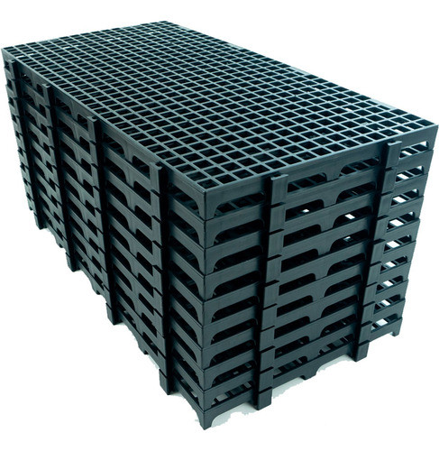 Kit 4 Estrado Piso Pallet Plástico Resistente Preto  25x50 0