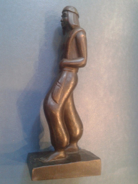 Talla Escultura Madera  Gaucho Indigena Pampa 21 Cm Alto 0