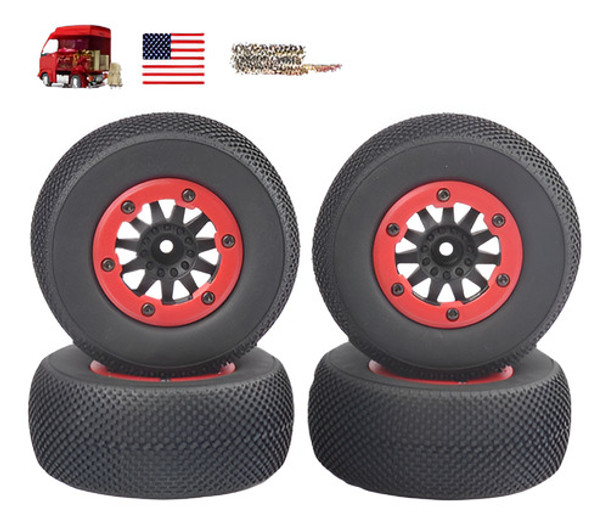 U.s. 4pcs Rc 1:10 Neumáticos De Camión De Curso Corto Y Bead 0