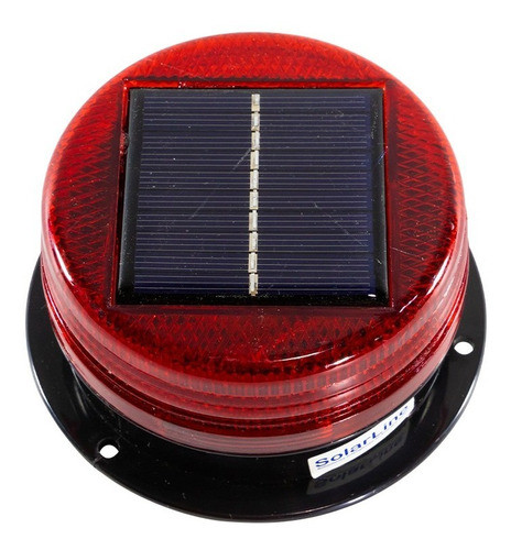 Baliza Led Con Panel Solar Y Batería Recargable Nl-s006 Roja 0