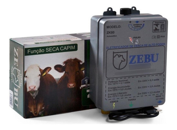 Eletrificador Cerca Rural Zebu 80km Zk80 C/ Regulagem 2019 0 Eletrificador Cerca Rural Zebu 80km Zk80 C/ Regulagem 2019 0
