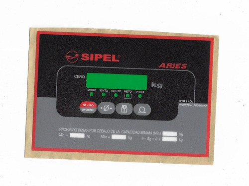 Panel Adhesivo Indicadores Sipel Aries Original - 4 Teclas 0