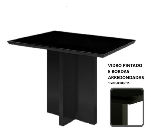 Mesa De Reuniões Preta Luxuosa Coworking 4 Pessoas Apoia Pc 0