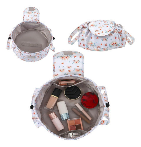 Gecbekk Bolsa De Maquillaje Con Cordón De Barril Grande Bols 0