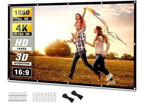 Pantalla Proyector 100puLG(226x127cm) Proyeccion Hd, 4k 16:9 0